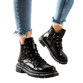 Filippo Bottes de mode en cuir noir
