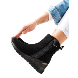 Evento Bottines en daim à talon compensé le noir