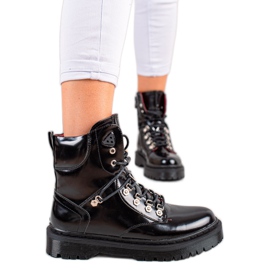 Lucky Shoes Bottes Noires Laquées