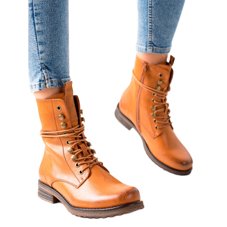 Super Mode Bottines à lacets classiques brun