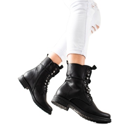 Super Mode Bottines à lacets classiques le noir