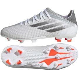 Chaussures de foot Adidas X Speedflow.3 Fg Jr FY3305 gris, blanc blanche