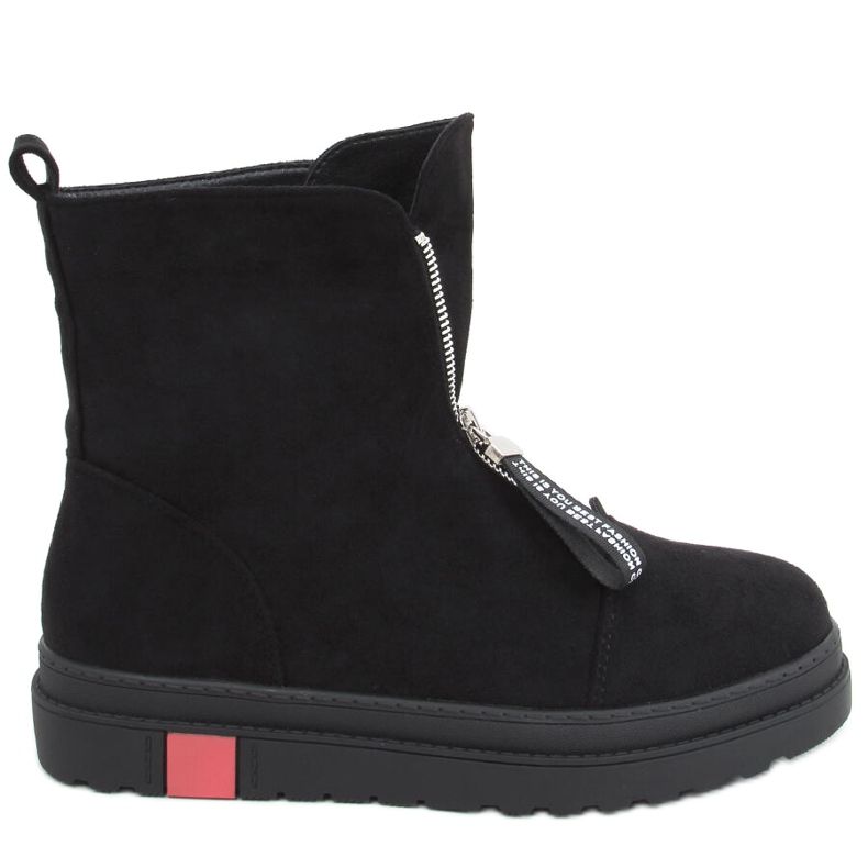 Bottines plates en daim Pitt Black le noir