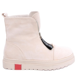 Bottines plates en daim Pitt Beige