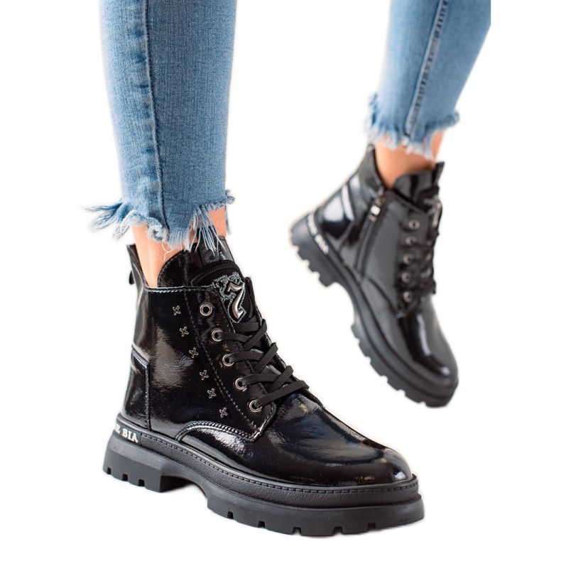 Filippo Bottines plateforme à lacets le noir
