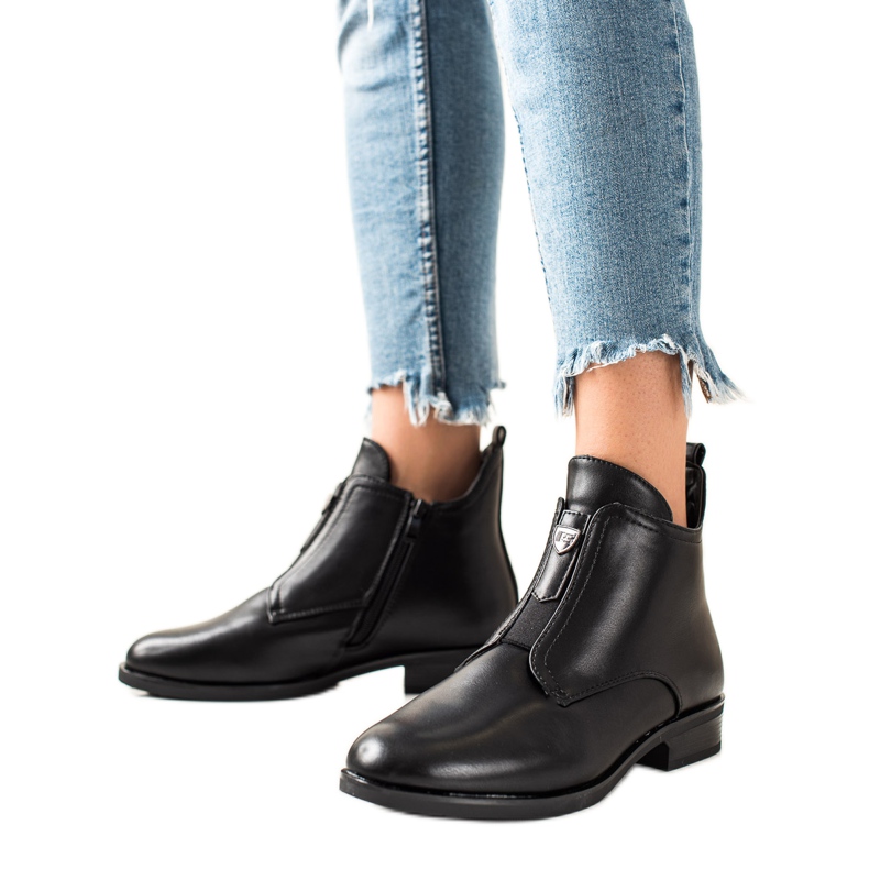 Camo Bottes chaudes avec fermeture éclair le noir