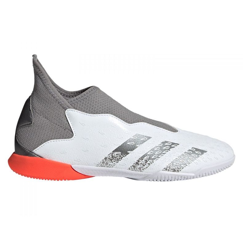 Chaussures de foot Adidas Predator Freak.3 Ll In Jr FY7867 gris, blanc blanche Chaussures de foot Adidas Predator Freak.3 Ll In Jr FY7867 gris, blanc blanche