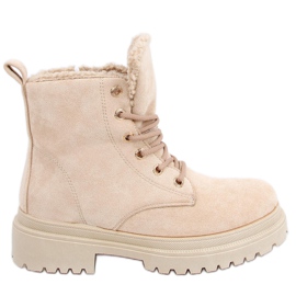 Bottines à lacets Visko Kaki beige
