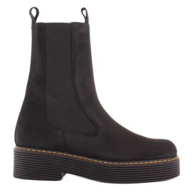 Marco Shoes Bottes Greta avec caoutchouc élastique noir