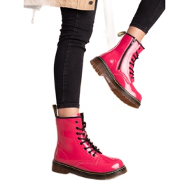 Filippo Trappeurs en cuir chaud rose