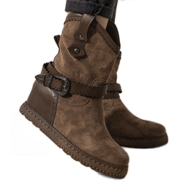 Boots femme marron avec isolation sur le compensé Sherry brun Boots femme marron avec isolation sur le compensé Sherry brun