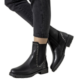 Bottines noires ornées de clous Phyllis le noir