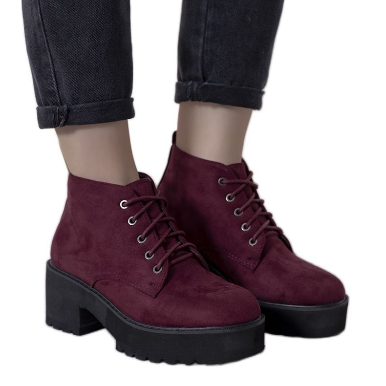 Boots femme bordeaux Johnson sur semelle haute Boots femme bordeaux Johnson sur semelle haute
