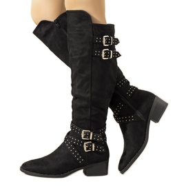 Bottes noires de Bakke le noir
