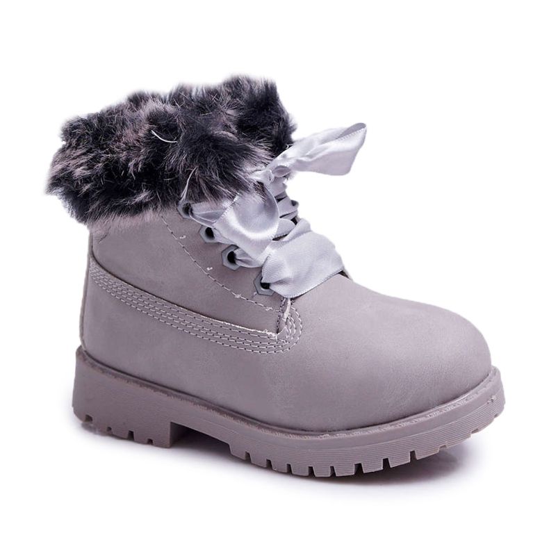 FRROCK Bottes Enfant Chauffées Avec Fourrure Grise Tesoro Trappers FRROCK Bottes Enfant Chauffées Avec Fourrure Grise Tesoro Trappers