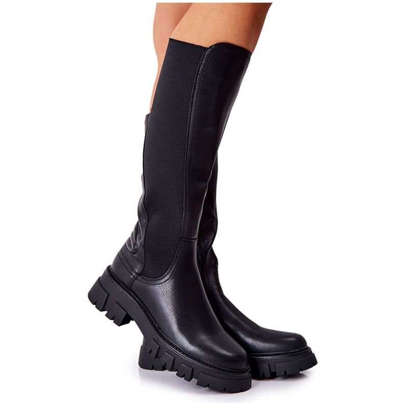 Sergio Leone Bottes en cuir avec fermeture éclair noire Ampine le noir