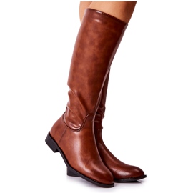 PG1 Bottes Chaudes En Cuir Marron Estil brun