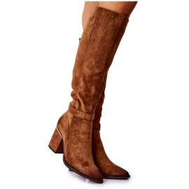 POTOCKI Bottes en daim sur un chameau Corises Post brun