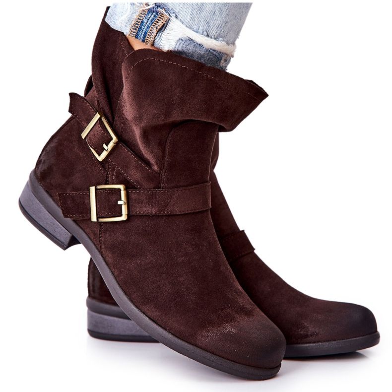 POTOCKI Bottines En Daim À Boucles Marron Renisse brun