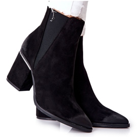 POTOCKI Bottes en daim noires à talon Coriseis