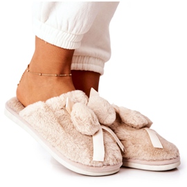 Chaussons Fourrure Pompons Beige Pamppies Chaussons Fourrure Pompons Beige Pamppies