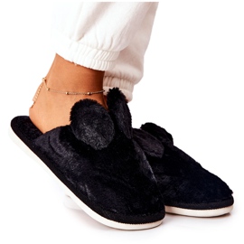 Chaussons En Fourrure Avec Oreilles Thorpe Noires
