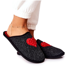 Big Star Accueil Chaussons Panto Fino II267009 Noir et Rouge