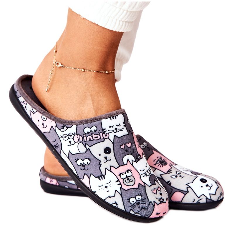 Inblu Chaussons Befado Chaussons Chats 155D200 Gris Inblu Chaussons Befado Chaussons Chats 155D200 Gris