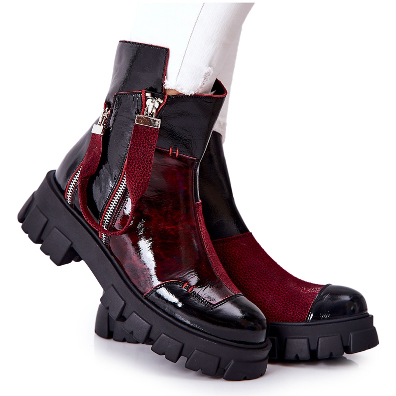 Boots Maciejka en cuir Noir-Bordeaux 05137-33 le noir