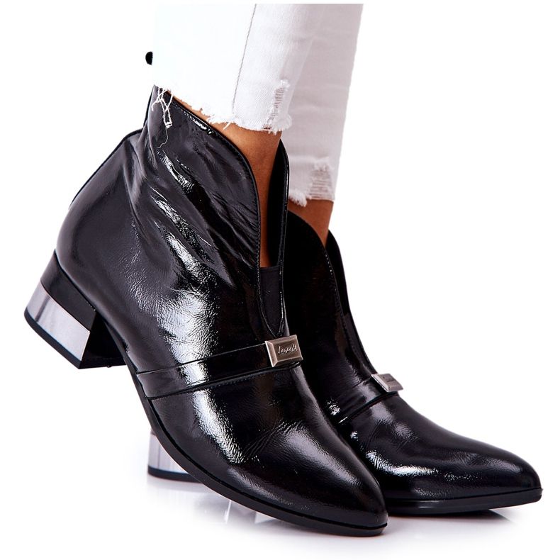 Bottes En Cuir Sur Talon Haut Laura Messi Noir 2268 le noir