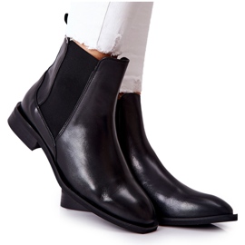 Bottines Chelsea En Cuir Sur Talon Laura Messi Noir 2353