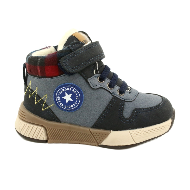 American Club Bottes de garçons avec la fourrure du club américain GC27 Blue marine bleu