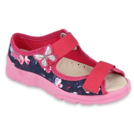 Chaussures enfant Befado 869X145 bleu marine rose