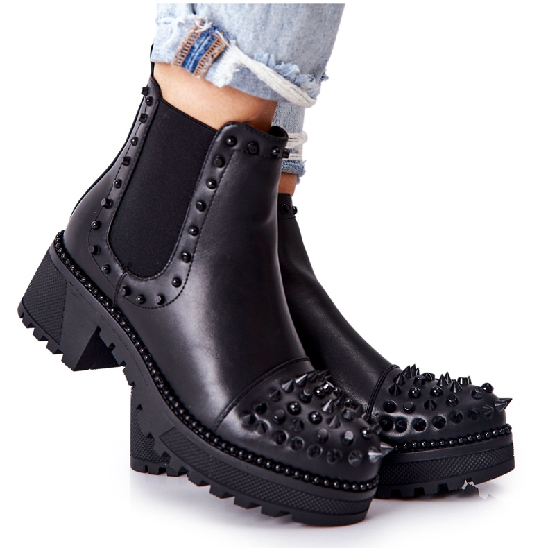 PG1 Bottes Comonis Jodhpur Noires Avec Jets le noir