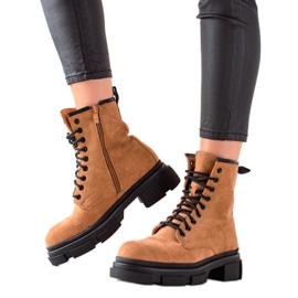 Super Me Trappeurs en daim marron beige brun