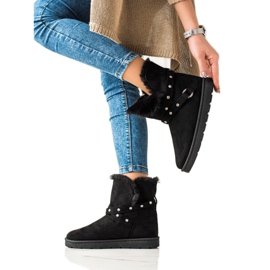 TRENDI Mukluki noir avec zircons