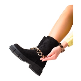 Bestelle Bottines En Daim Avec Chaîne le noir