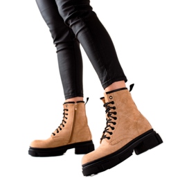 Super Me Trappeurs en daim beige