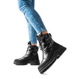 Weide Bottes de neige noires sur le curseur le noir