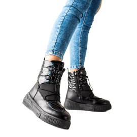 TRENDI Bottes de neige confortables sur la plate-forme noir