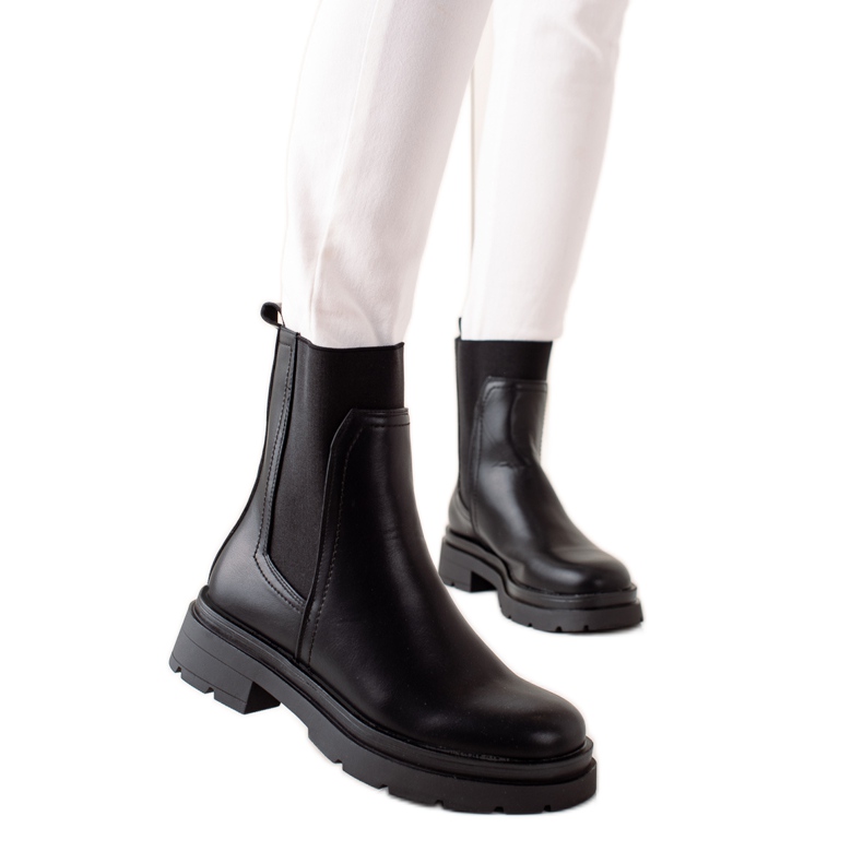 TRENDI Bottines Chelsea à la mode le noir