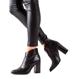 Filippo Bottines noires à imprimé serpent