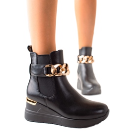 Groto Gogo Bottes compensées à la mode noir