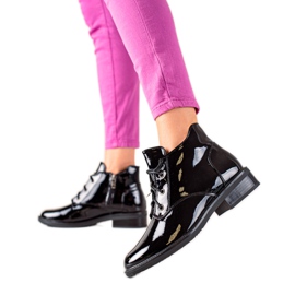 TRENDI Bottes Noires Laquées