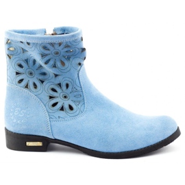 Olivier Confortable bottines ajourées bleu Alice