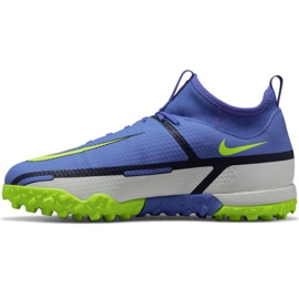 Nike Phantom GT2 Academy Df Tf Jr DC0818 570 chaussures de football bleu, blanc, multicolore bleu