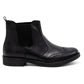 Olivier Chelsea boots homme, richelieu cuir 7003KB noir