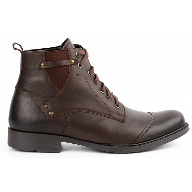Olivier Bottes d'hiver en cuir pour hommes 7005KB marron brun