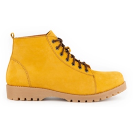 Olivier Bottes d'hiver en cuir homme 7001KB camel nubuck jaune
