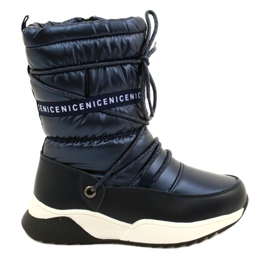Bottes de neige pour enfants Miss Evento Waterproof 21DZ23-4325 noir bleu marine
